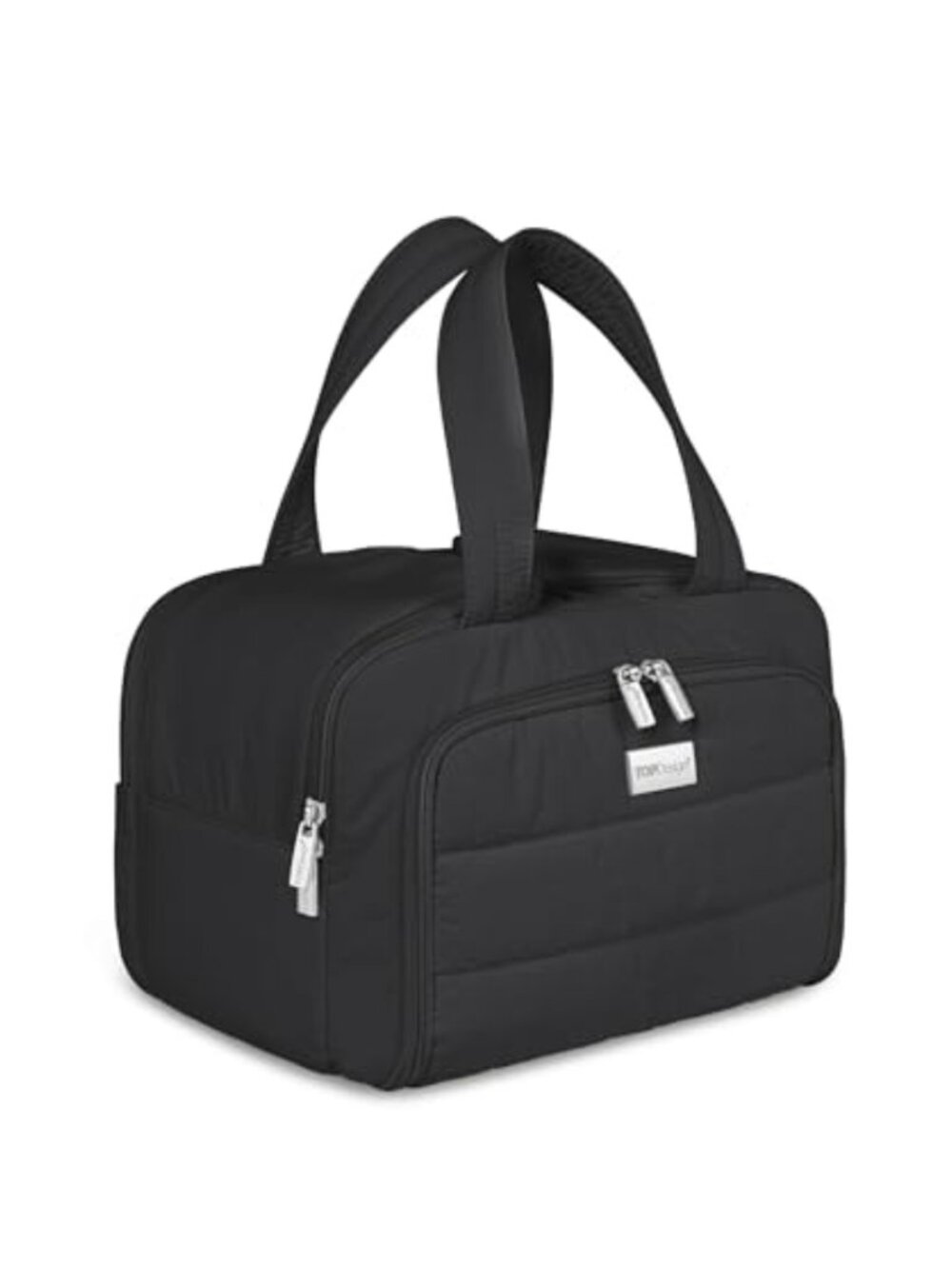 Puffer Travel Toiletry Bag Quilted Nylon Makeup Organizer Compartments